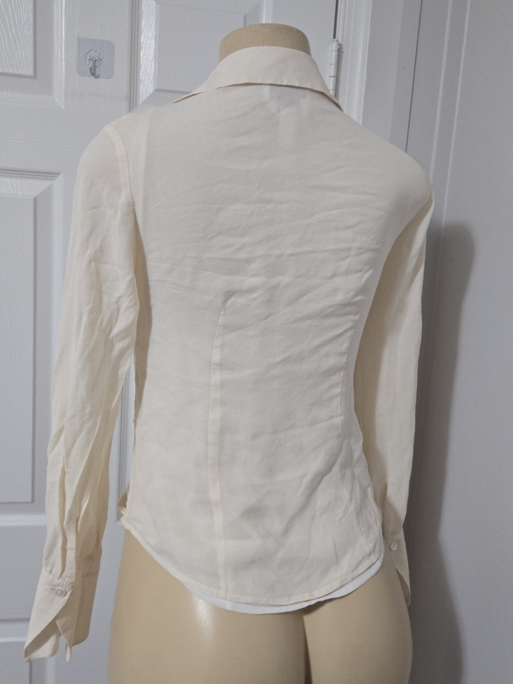 Talbots Cream Ruffled Button-Down Blouse - Picture 5 of 10